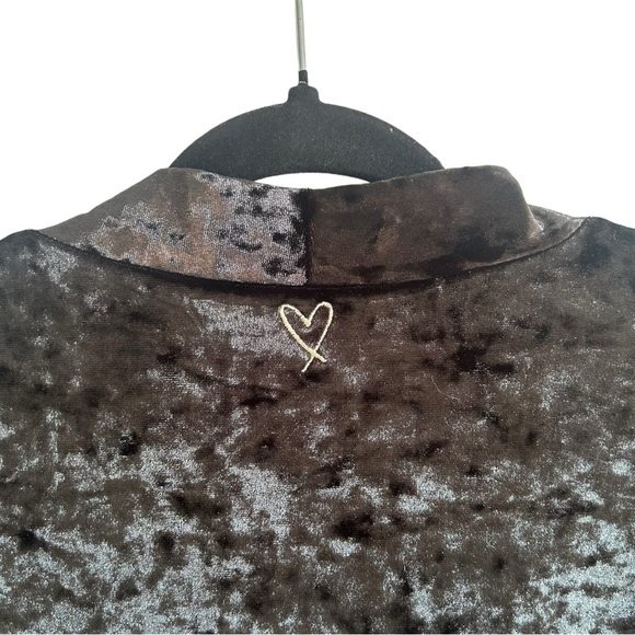 VICTORIA'S SECRET Slinky Black Crushed Velvet Open Front Robe Size Medium Large - Picture 6 of 6